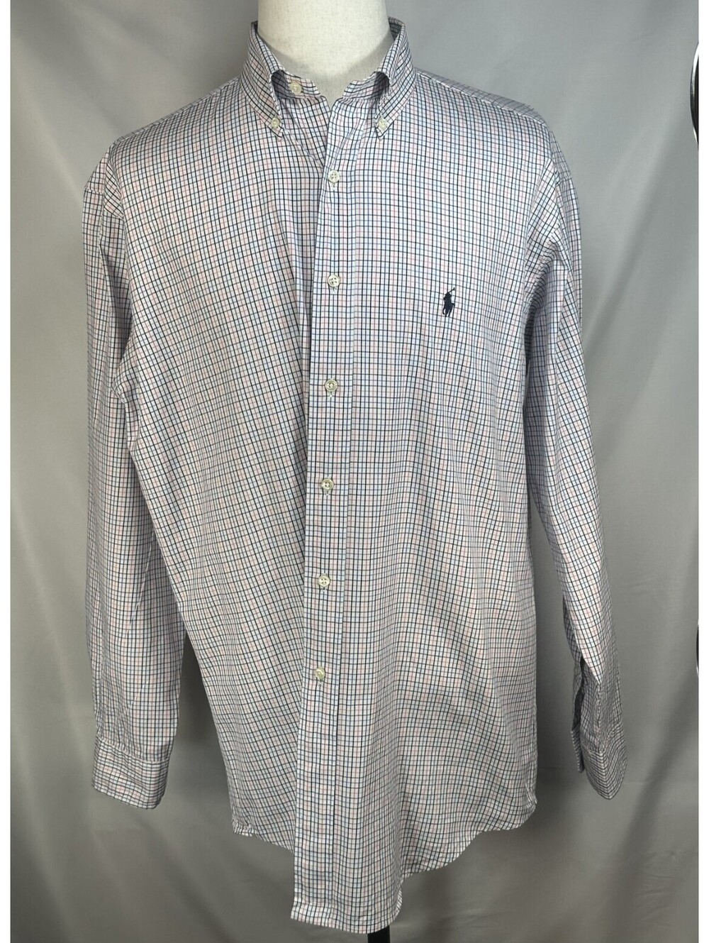 Ralph Lauren Yarmouth Pinpoint Oxford Button Up Blue Mens L